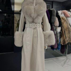 Luxurious Leather Coat "Helly" with Fox Fur - Image 17