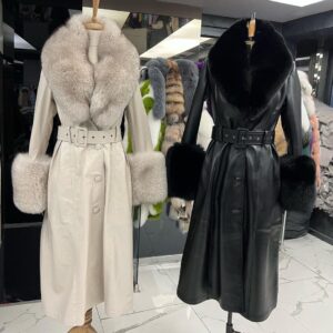 Luxurious Leather Coat "Helly" with Fox Fur - Image 18