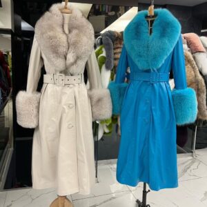 Luxurious Leather Coat "Helly" with Fox Fur - Image 20