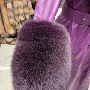 Luxurious Leather Coat "Helly" with Fox Fur - Image 23