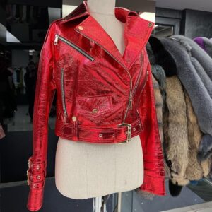 Metalic Leather Jacket "Aria" - Image 15