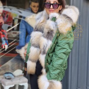 Short Parka “Barby” with Golden Fox Fur - Image 4