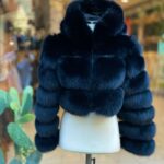 Cropped Fox Fur Coat With Removable Cap