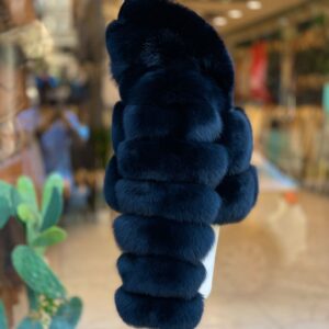 Lucia Cropped Fox Fur Coat With Removable Cap - Image 3