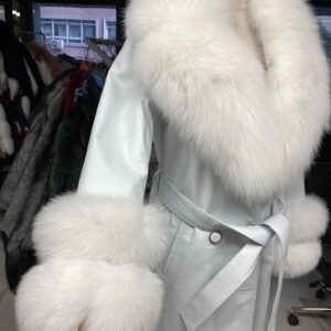 Luxurious Leather Coat "Helly" with Fox Fur - Image 21