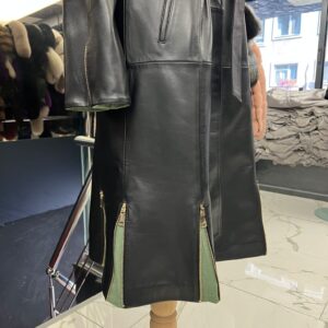 Leather Coat "Lolly" with Modern Zippers Design - Image 3