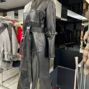 Leather Coat "Lolly" with Modern Zippers Design - Image 4