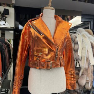 Metalic Leather Jacket "Aria" - Image 12