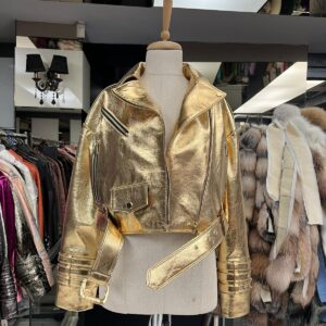 Metalic Leather Jacket "Aria" - Image 13