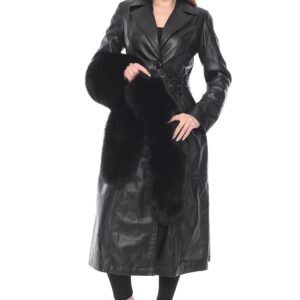 Luxurious Leather Coat "Helly" with Fox Fur - Image 7