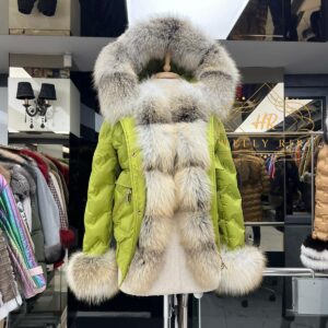 Short Parka “Barby” with Golden Fox Fur - Image 9