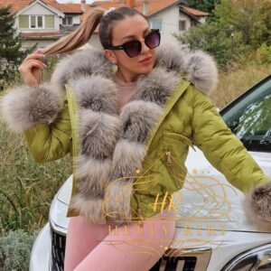Short Parka “Barby” with Golden Fox Fur - Image 8