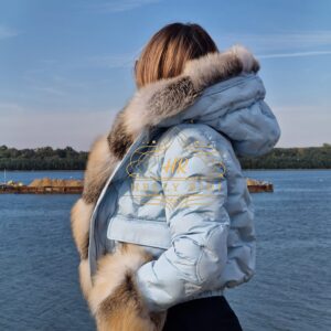 Short Parka “Barby” with Golden Fox Fur - Image 6