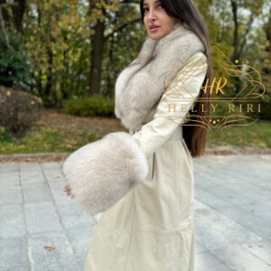 Luxurious Leather Coat "Helly" with Fox Fur - Image 5