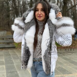 Short Parka "Barby" with Polar and Argentine Fox Fur - Image 10