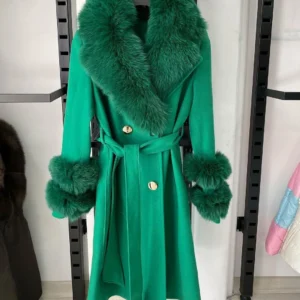 Cashmere Coat with Fox Fur - Image 14