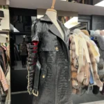 Croco Leather Coat "Riri" with Belts Design