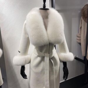 Alpaca Coat with Natural Fox Fur - Image 5