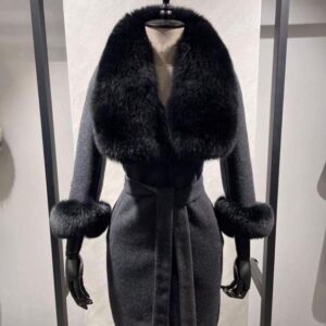 Alpaca Coat with Natural Fox Fur - Image 7