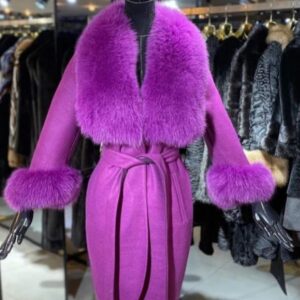Alpaca Coat with Natural Fox Fur - Image 9