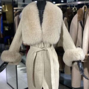 Alpaca Coat with Natural Fox Fur - Image 8