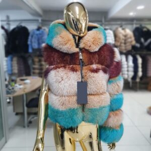 Evangeline Colorized Fox Fur Coat - Image 9