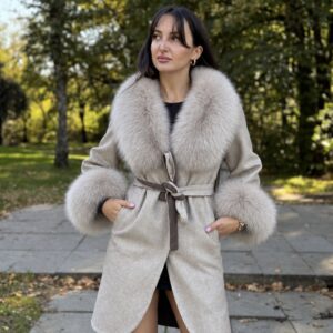 Alpaca Coat with Natural Fox Fur
