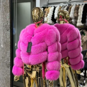 Francesca Pink Fur Coat - Image 4