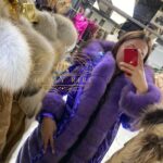 Metalic Purple Jacket with Colorized Shadow Fox Fur