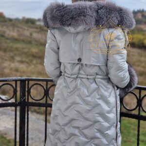 Silver Parka "Helly" with Silver Fox Fur - Image 3