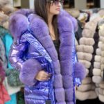 Metalic Purple Jacket with Colorized Shadow Fox Fur