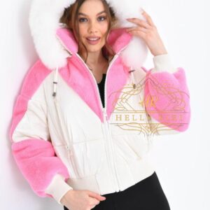 Short Jacket with Alcantara and Fox Fur on the Hood - Image 12