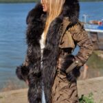 Olive Parka "Helly" with Racoon Fur