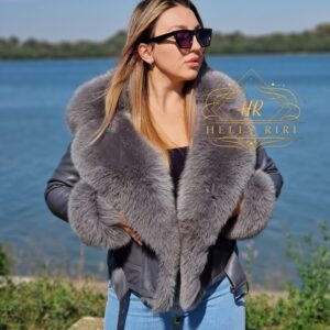 Gray Mouton with Fox Fur - Image 5