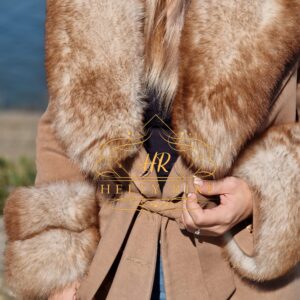 Cashmere Coat with Shadow Fox Fur - Image 3