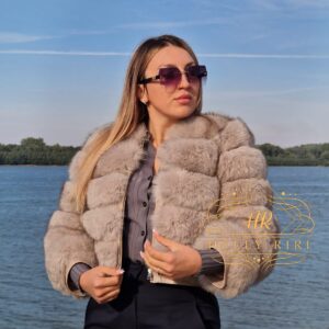 Emilia Gray Fox Fur Coat - Image 3