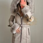 Beige Sheepskin Mouton with Fox Fur