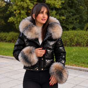 Shinny Helly Riri Jacket with Frost Fox Fur