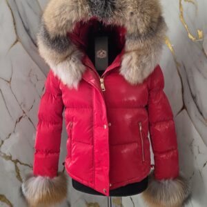 Shinny Helly Riri Jacket with Frost Fox Fur - Image 4