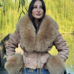 Extra Pronounced Waist in Helly Jacket with Natural Fox Fur