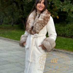 Alcantara Luxurious Coat with Shadow Fox Fur - Image 3