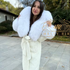Alcantara Lux Coat with XXL Fox Fur - Image 3