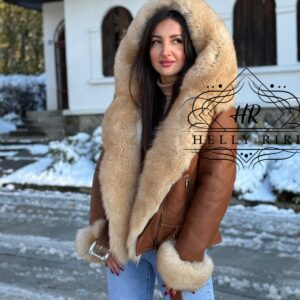 Exclusive Mouton with Shadow Fox Fur and Hoodie - Image 3