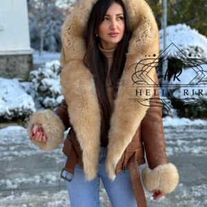 Exclusive Mouton with Shadow Fox Fur and Hoodie - Image 5