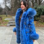 Blue Parka "Helly" with Argentine Fox Fur