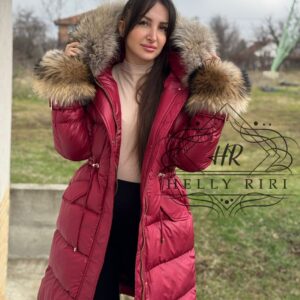 Mid Basic Jacket "Riri" with Fur on Sleeves decorated with Leather and Natural Fur - Image 3