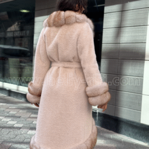 Alcantara Luxurious Coat with Shadow Fox Fur All Around the Coat - Image 9