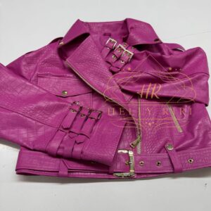 Croco Leather Jacket Leonora - Image 10