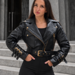 Croco Leather Jacket Leonora