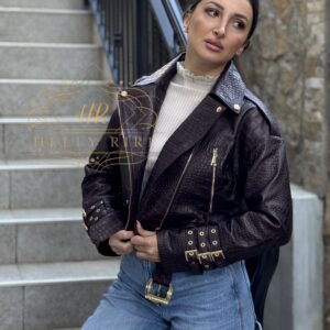 Croco Leather Jacket "Sheila" - Image 3